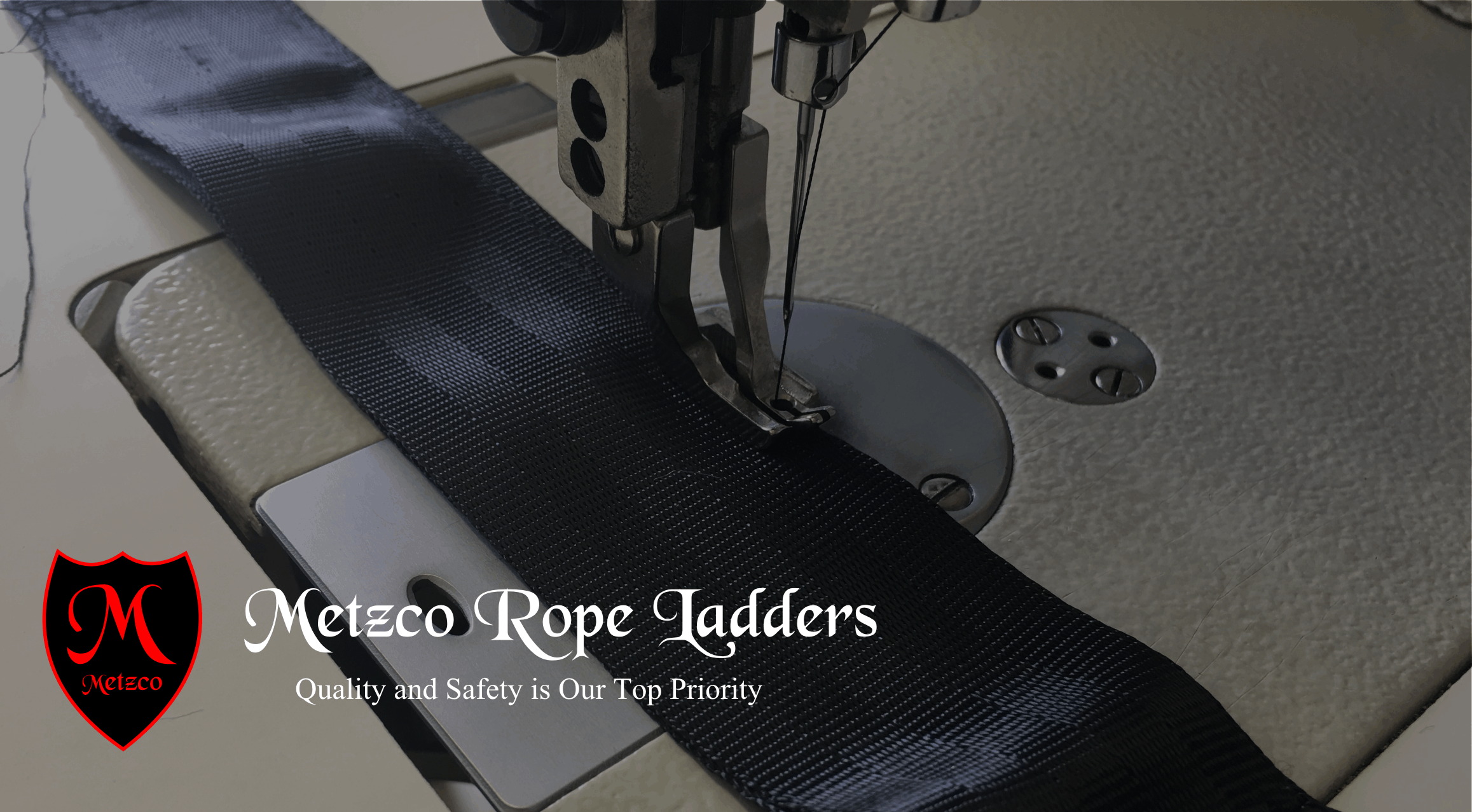 Rope Ladder being sewn Metzco Rope Ladder being sewn